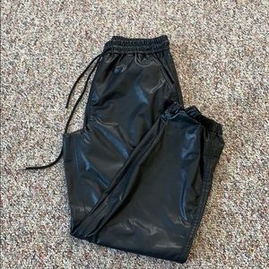 Faux Leather Joggers